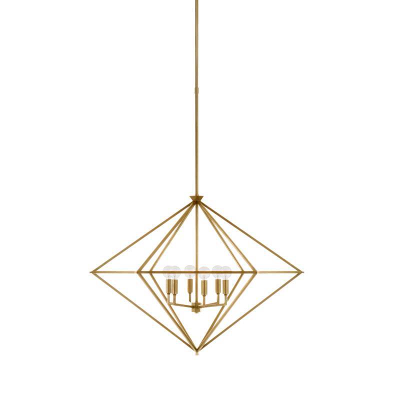 геометричный светильник латунь