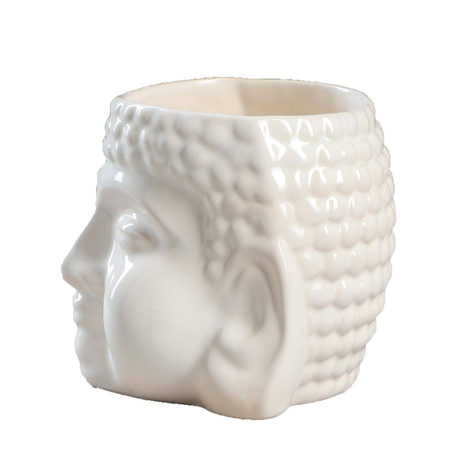 Керамическое кашпо Голова Будды арт.6956